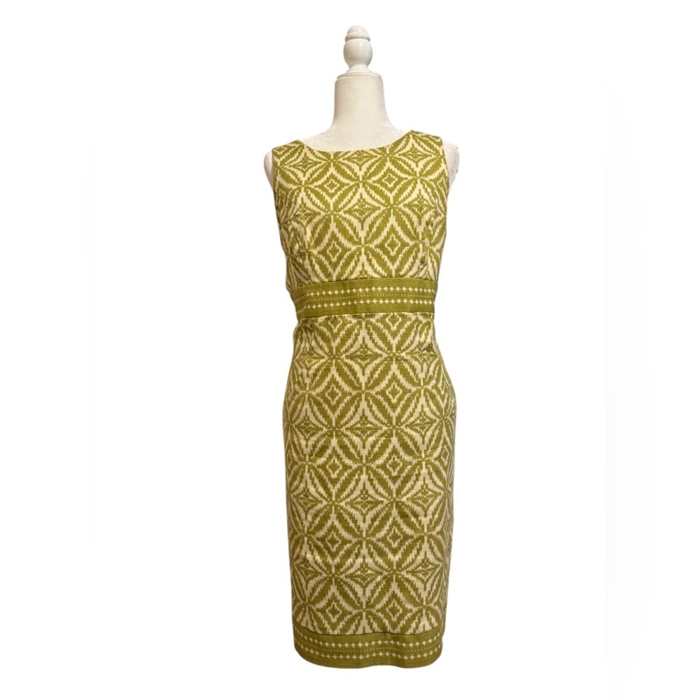 Jones New York Olive Patterned Dress
